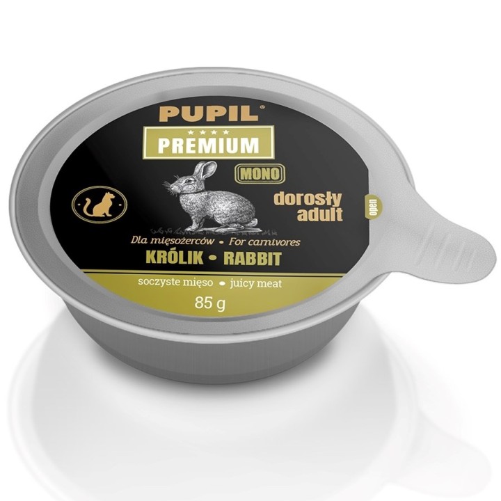 PUPIL Premium Adult coniglio mono - cibo umido per gatti - 85g