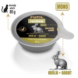 PUPIL Premium Adult coniglio mono - cibo umido per gatti - 85g