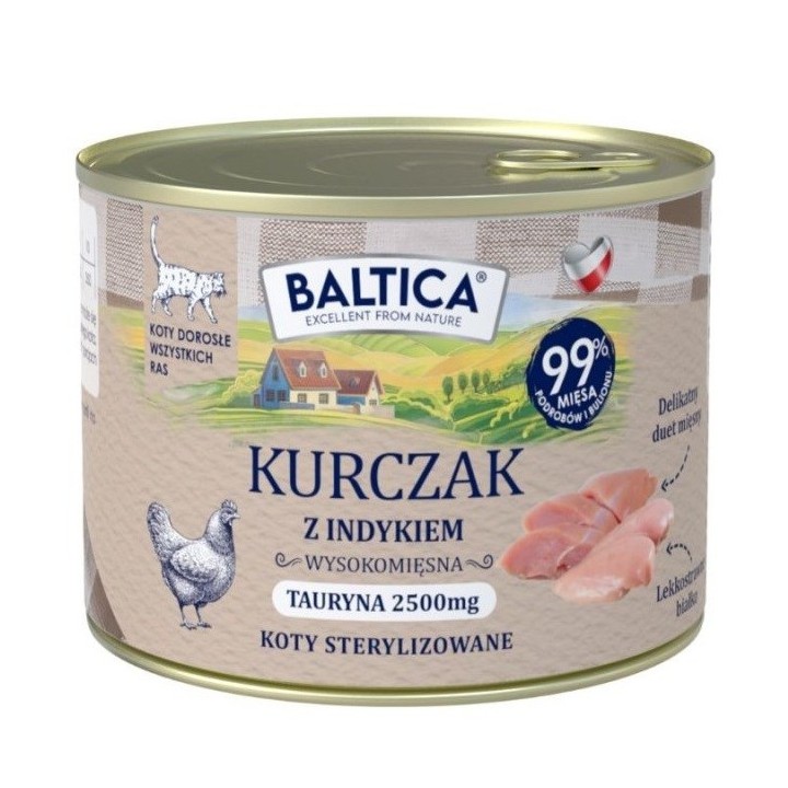 BALTICA Smaki regionów Pollo con tacchino - cibo umido per gatti - 185g