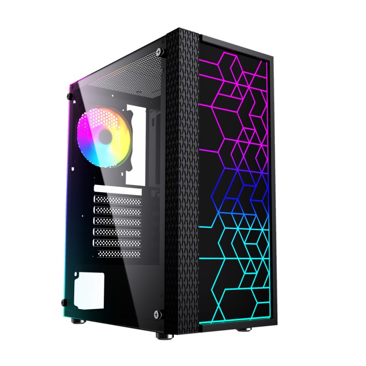 Gembird Fornax 2500 ARGB Gaming case per PC ATX Midi Tower retroilluminazione Nero