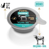 PUPIL Premium Adult vitello mono - cibo umido per gatti - 85g