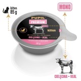 PUPIL Premium Kitten vitello mono - cibo umido per gatti - 85g
