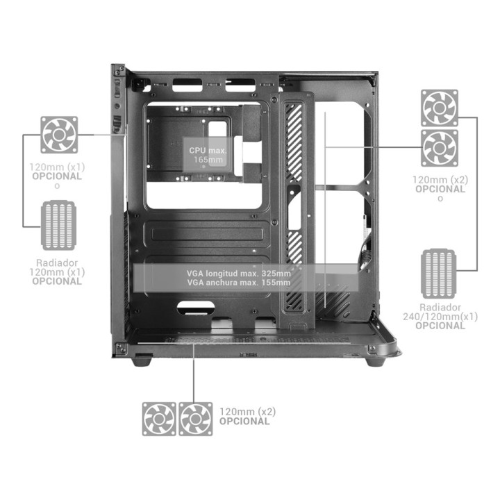 Mars Gaming MC-INFINIOLITE Tower Midi nero
