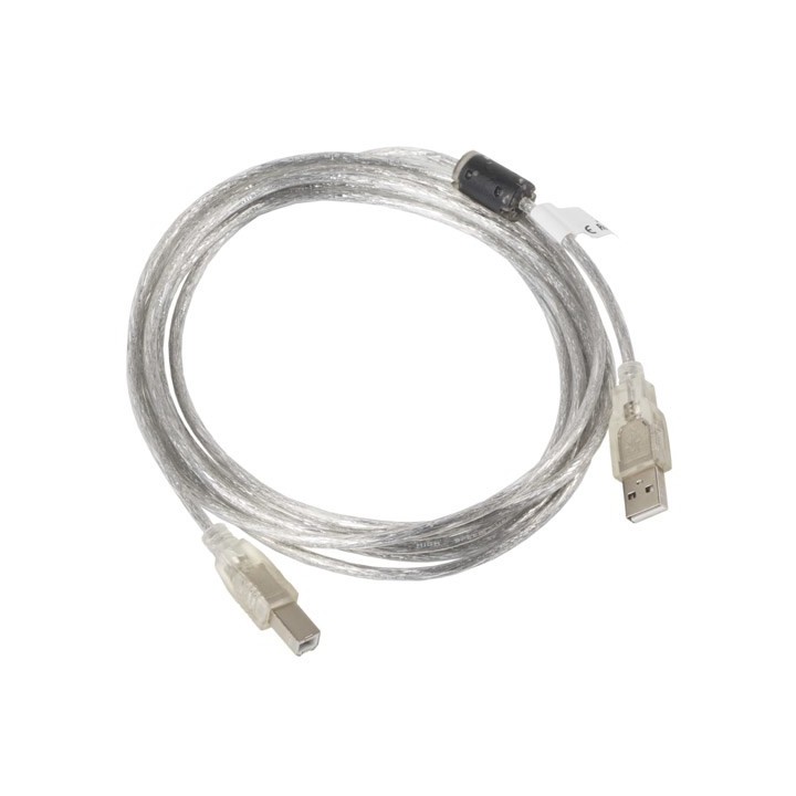 Lanberg CA-USBA-12CC-0030-TR USB cavo USB 2.0 3 m USB B trasparente