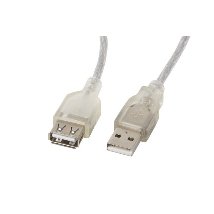 Lanberg CA-USBE-12CC-0018-TR USB cavo 1.8 m USB 2.0 USB A trasparente