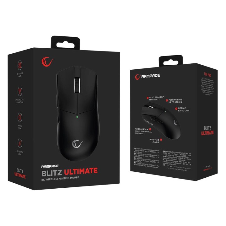 RAMPAGE BLITZ ULTIMATE MOUSE OTTICO WIRELESS NERO