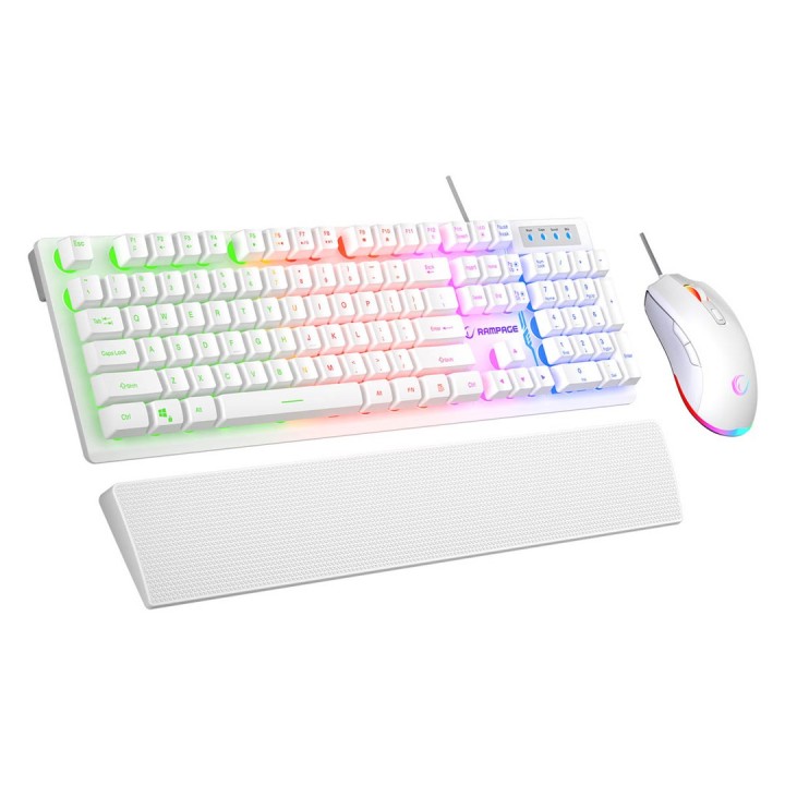 RAMPAGE FORTUNA GAMING SET TASTIERA CON MOUSE PAD E MOUSE Bianco