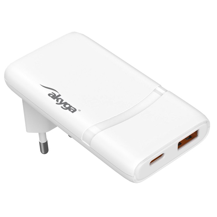Akyga USB Ladegerät 65 W USB-C® USB-A Bianco Cuffie Telefono mobile Tablet Telefono Universale Altoparlante portatile Stampante 