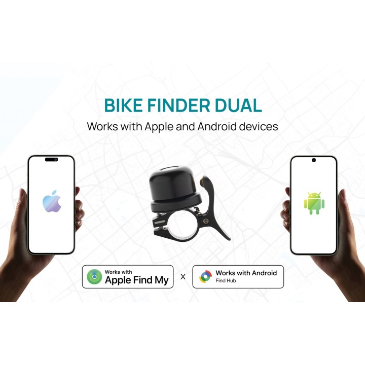 XD Connects Bike Finder Campanello Bici Dual con Localizzatore – Apple & Android Find (IPX6) P301.1401