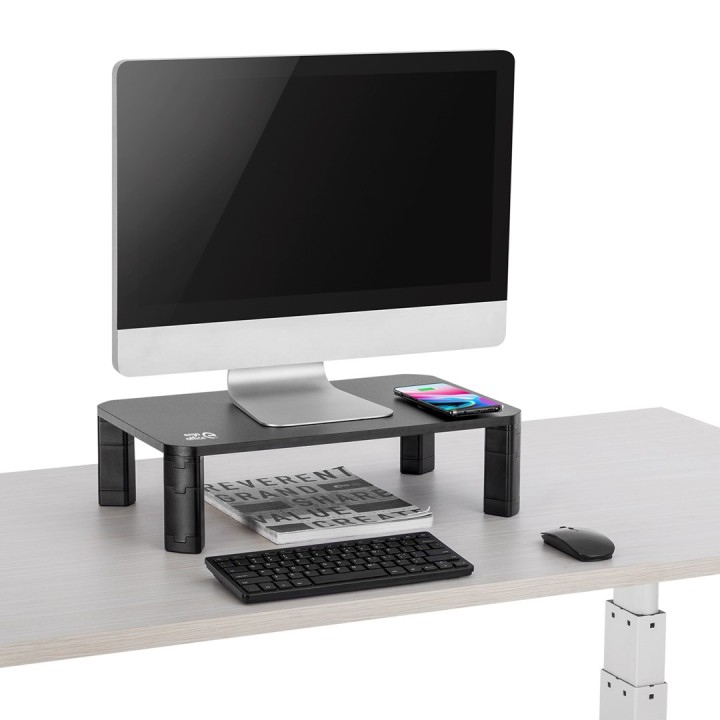 Ergo Office ER-415 Supporto monitor ripiano ricarica wireless Qi regolabile 17 - 32 20kg caricabatterie a induzione