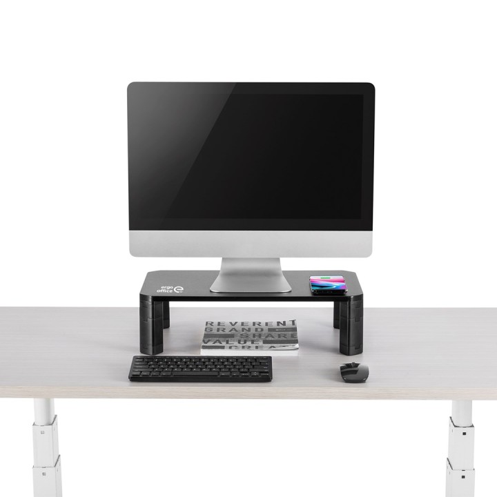 Ergo Office ER-415 Supporto monitor ripiano ricarica wireless Qi regolabile 17 - 32 20kg caricabatterie a induzione
