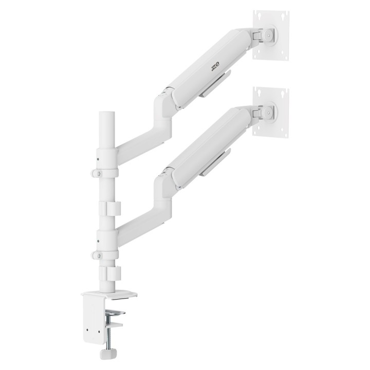 Ergo Office Supporto/Gancio per 2 Monitor Molla a Gas 17 -32 1-10 kg Bianco Opaco ER-692 W