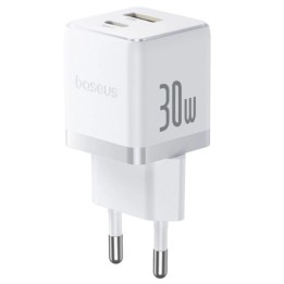 Caricabatterie da parete Baseus Palm 30W USB-C USB-A bianco