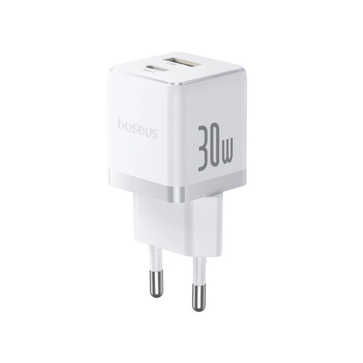 Caricabatterie da parete Baseus Palm 30W USB-C USB-A bianco