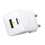 Caricabatterie da parete Baseus Palm 30W USB-C USB-A bianco