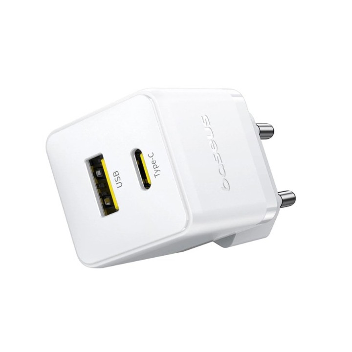 Caricabatterie da parete Baseus Palm 30W USB-C USB-A bianco