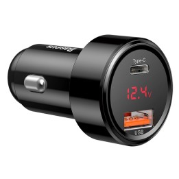 Baseus caricabatterie per auto Magic Series 1x USB-A 1x USB-C PD 3.0 QC 4.0+ 45W nero