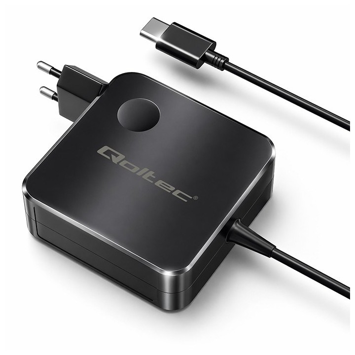 Qoltec 51778 GaN 65W Caricabatterie | 5-21V | 3-3.25A | USB-C PD PPS