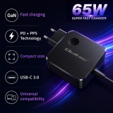 Qoltec 51778 GaN 65W Caricabatterie | 5-21V | 3-3.25A | USB-C PD PPS