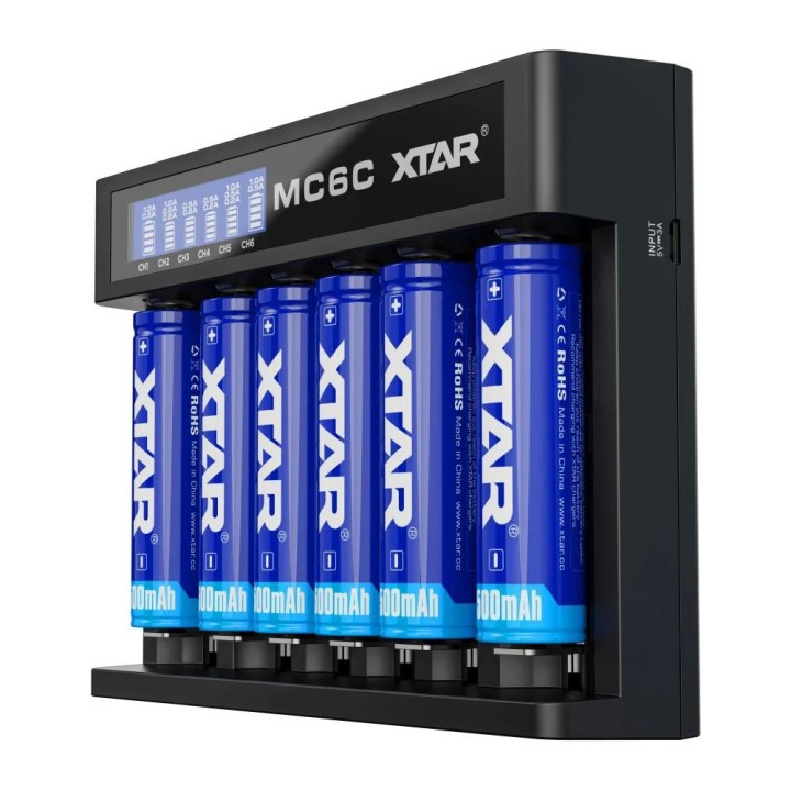 Caricabatterie Li-ion XTAR MC6C