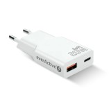 Caricabatterie everActive GaN SUPER SLIM SC-340Q USB QC3.0 e USB-C PD 20W