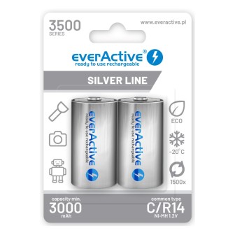 Batterie ricaricabili everActive R14/C Ni-MH 3500 mAh pronte all'uso