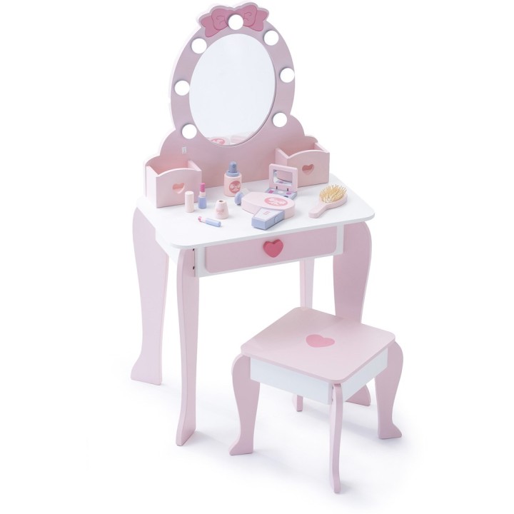 PROMIS Tavolo trucco in legno con illuminazione
