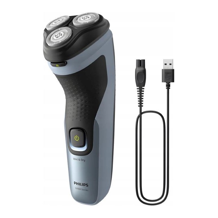 Philips X3063/00 Rasoio uomo Rasoio rotante Regolabarba Nero Blu