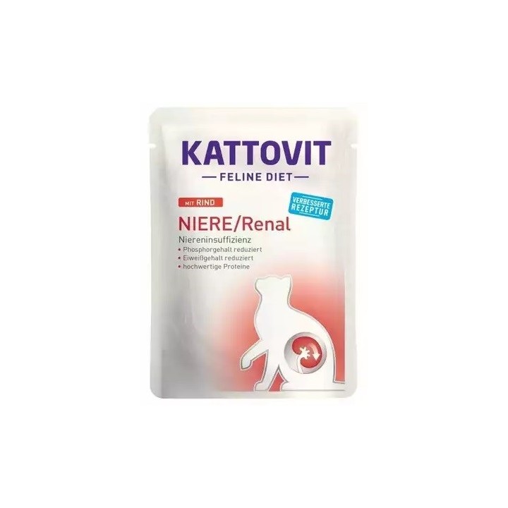 KATTOVIT Feline Diet Niere/Renal Manzo - cibo umido per gatti - 85g