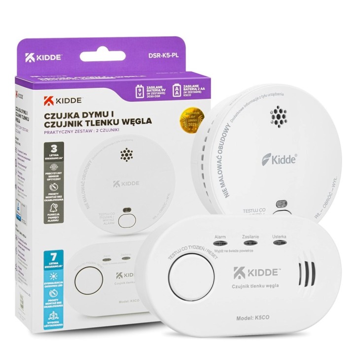 Rilevatore di monossido di carbonio K5CO + rilevatore di fumo 2030-DSR3 KIDDE
