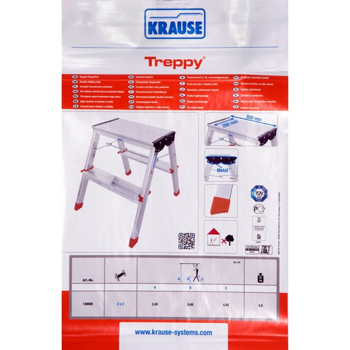 Krause scala pieghevole Treppy argento