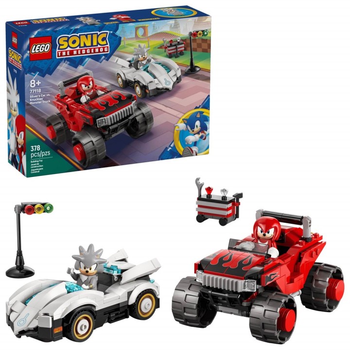 LEGO SONIC THE HEDGEHOG 77118 Auto di Silver contro Monster Truck di Knuckles
