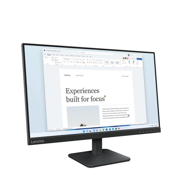 Lenovo L24-4e Monitor per computer 60.5 cm (23.8 ) 1920 x 1080 pixel Full HD LCD Nero
