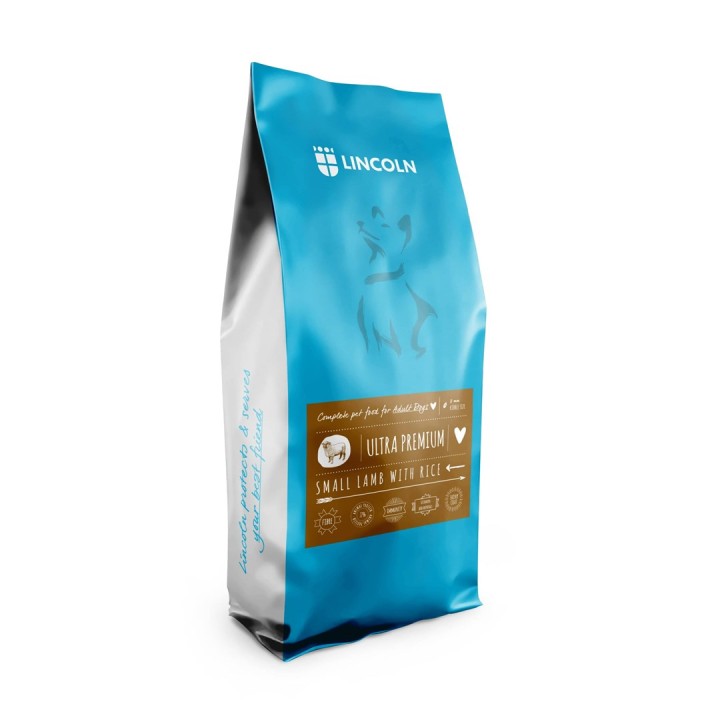 LINCOLN Ultra premium Adult Small Agnello con riso - cibo secco per cani - 12kg