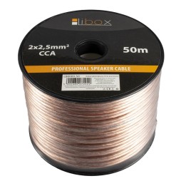 Libox Cavo per altoparlanti 2x2 50mm LB0009-50 cavo audio 50 m trasparente