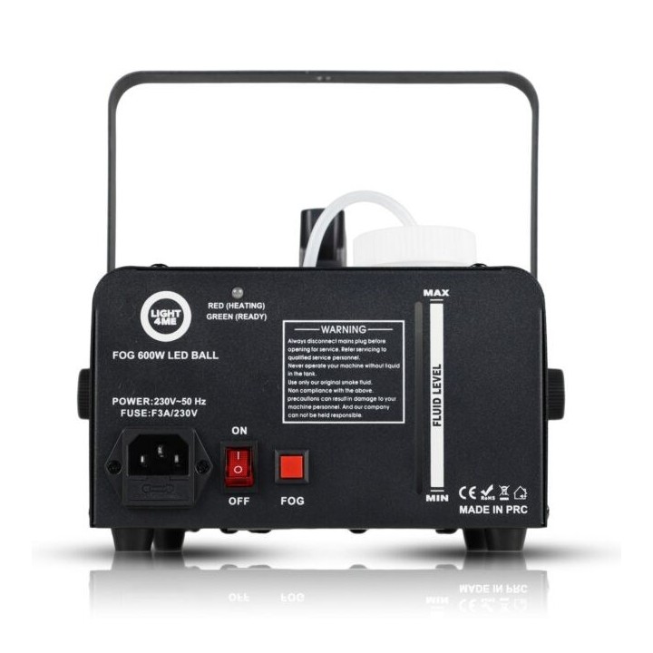 LIGHT4ME Fog 600W LED Ball - macchina fumo e nebbia con effetto fumo retroilluminato + palla disco