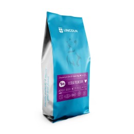 LINCOLN Ultra premium Adult Large and medium Manzo con riso - cibo secco per cani - 12kg