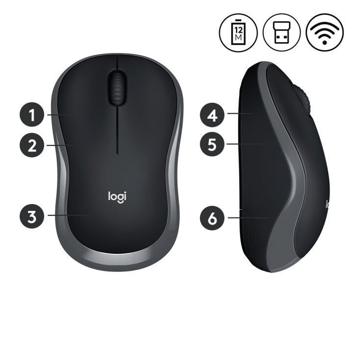 Logitech M185 mouse RF wireless ottico.