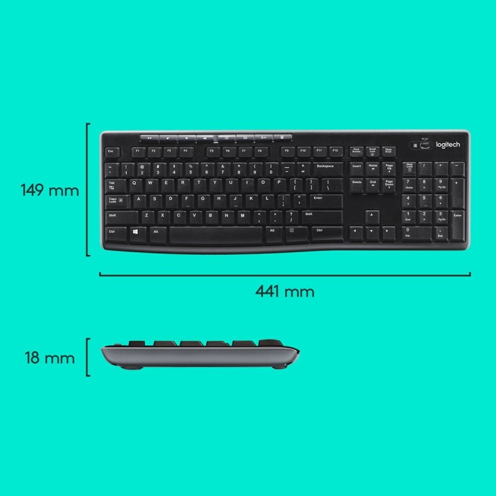 Logitech MK270 tastiera mouse incluso home RF wireless QWERTY US internazionale nero