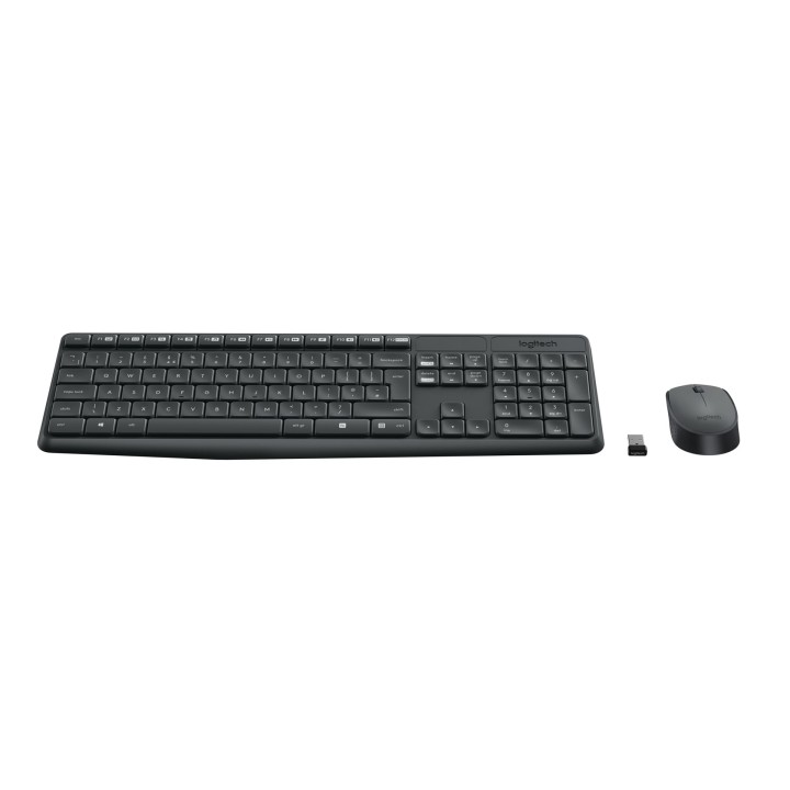 Logitech MK235 tastiera Mouse incluso USB QWERTY US International Grigio