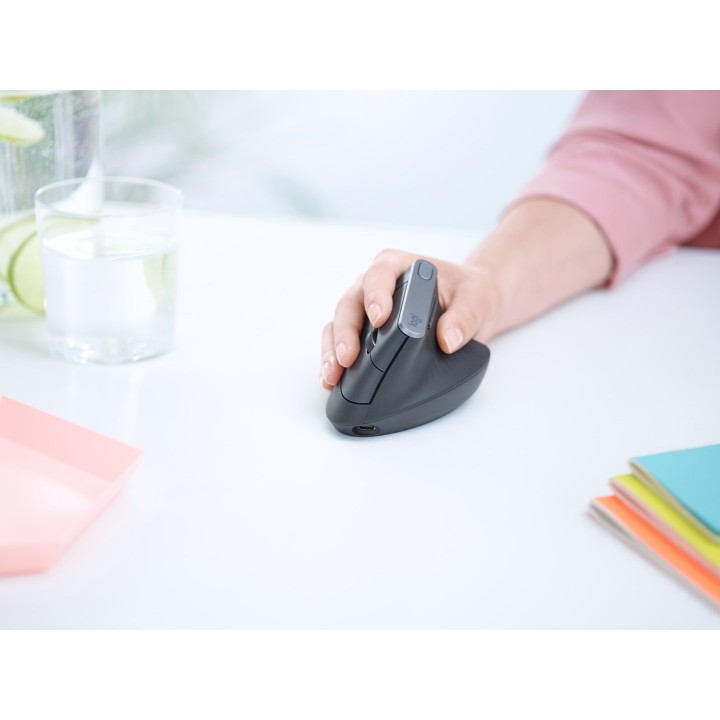 Logitech MX Mouse verticale Advanced Ergonomico RF Wireless+Bluetooth Ottico 4000 DPI Destrimano