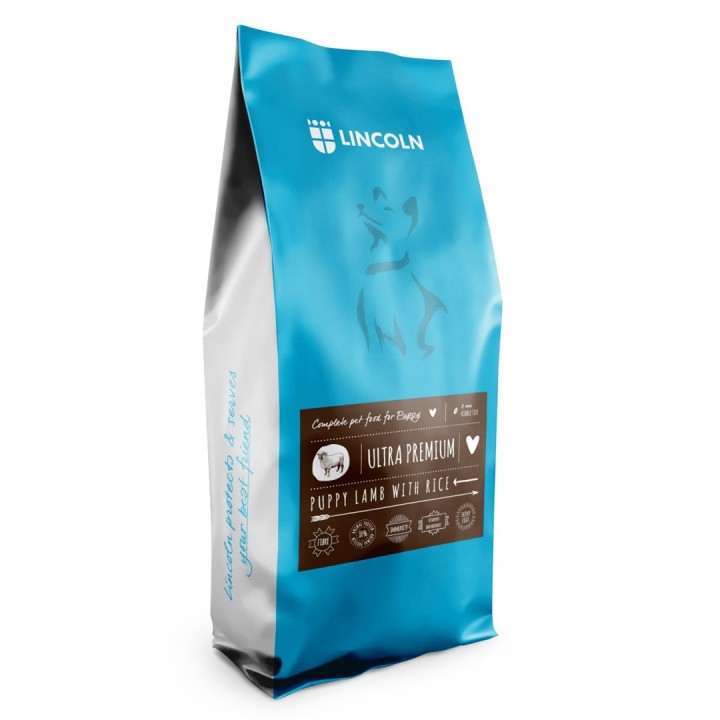 LINCOLN Ultra premium Puppy Agnello con riso - cibo secco per cani - 12kg