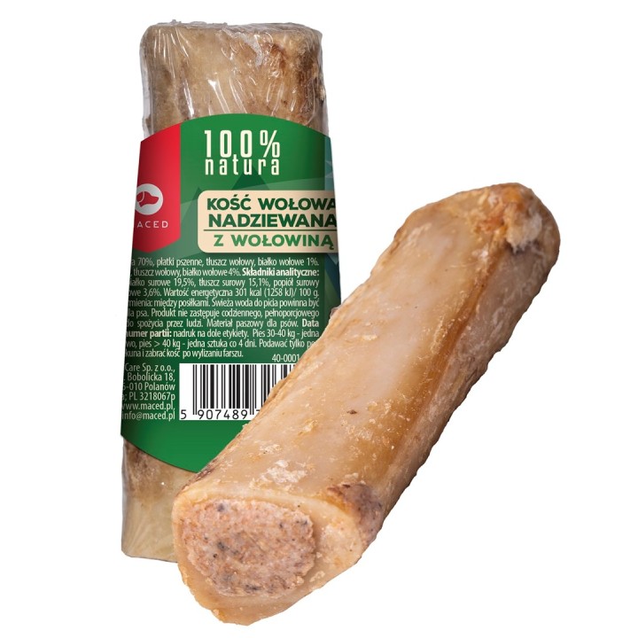 MACED Osso ripieno di manzo - masticazione per cani - 150g
