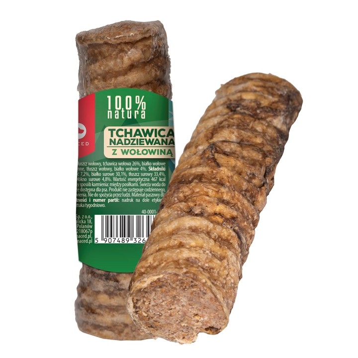 MACED Trachea ripiena di manzo - masticazione per cani - 120g