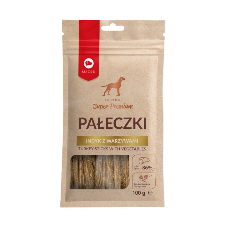 MACED bastoncini di tacchino con verdure - snack per cani - 100g
