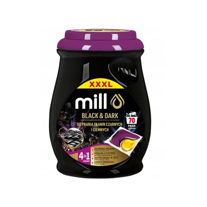 MILL PROFESSIONAL 2-chamber capsule per bucato nero e scuro 70 pezzi