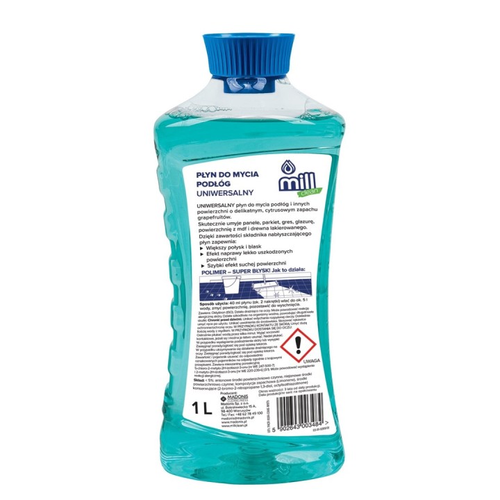 Mill Detergente per pavimenti Clean multiuso con profumo di pompelmo 1 L