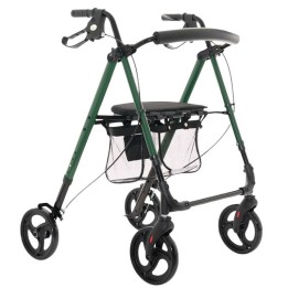 Supporto riabilitativo con seduta e borsa per anziani verde