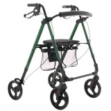 Supporto riabilitativo con seduta e borsa per anziani verde