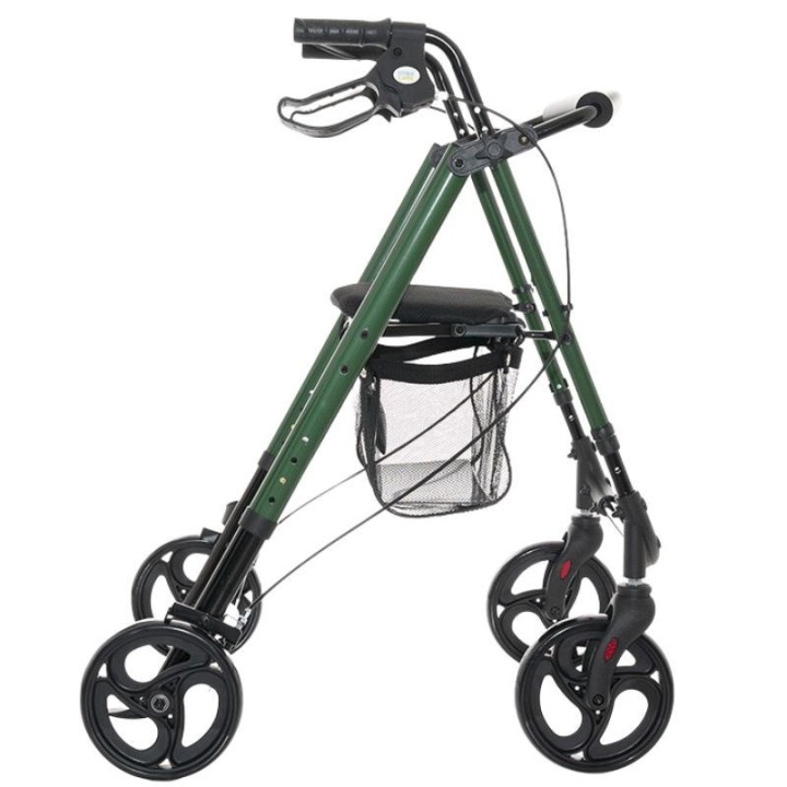 Supporto riabilitativo con seduta e borsa per anziani verde